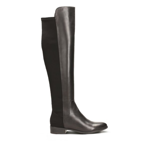 Clarks Womens Caddy Belle Knee High Boots Black | CA-8276015